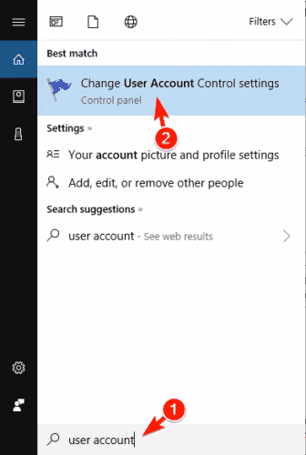 Disable the user account that gives 0x80041003 error 