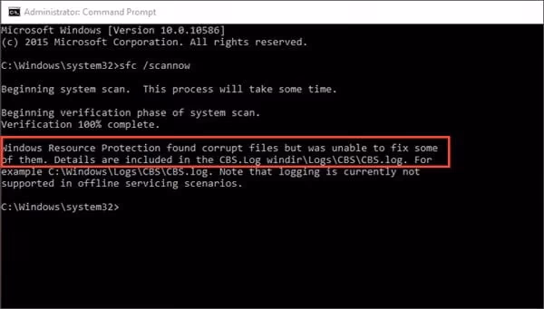 type sfc /scannow and press Enter