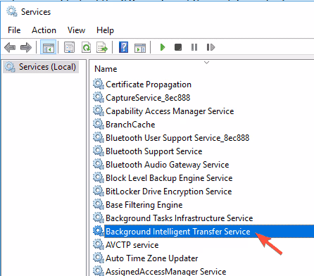 Restart BITS Service to Fix Windows Update Error 0x80080008