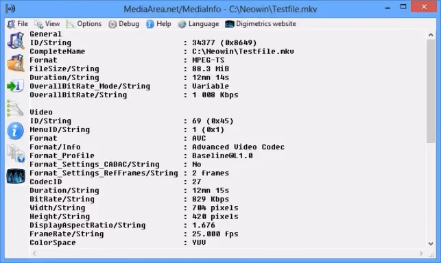 Mediainfo