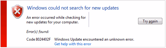 Windows Update Error 8024402F