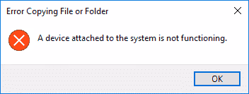 A device attached to the system is not functioning