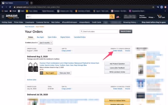 Amazon Order Details