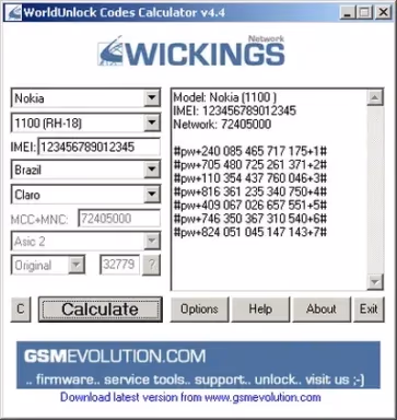 Worldunlock Codes Calculator
