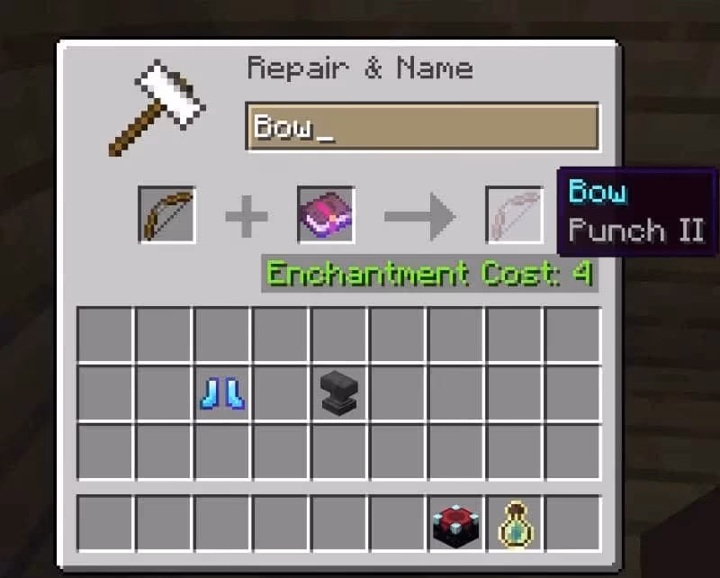 Minecraft Bow Enchantments - Punch