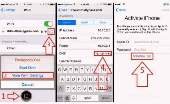 Bypass iCloud Activation Lock with DNS Method