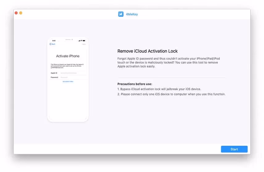 4MeKey Remove iCloud Activation Lock