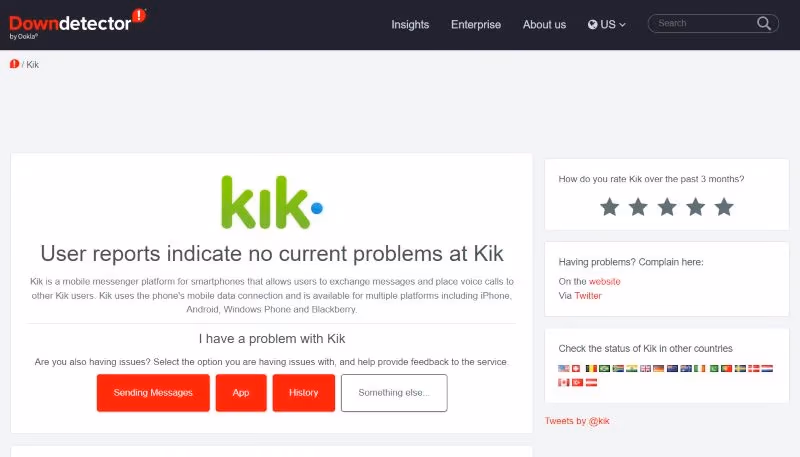 Downdetector Kik