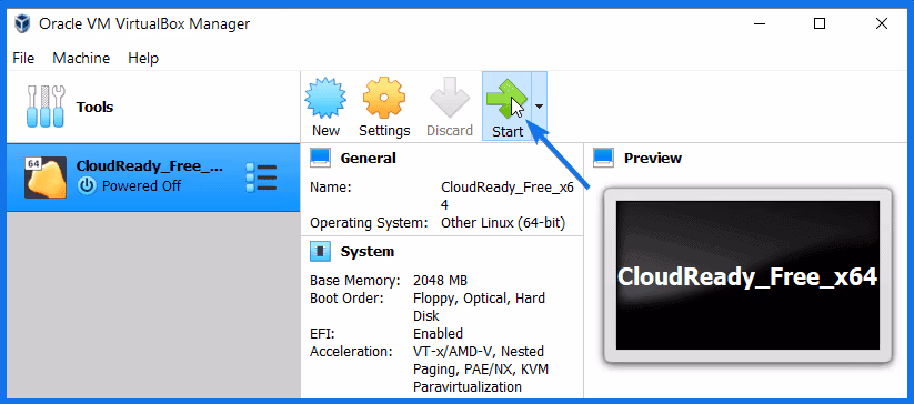 Start Chromium OS under VirutalBox