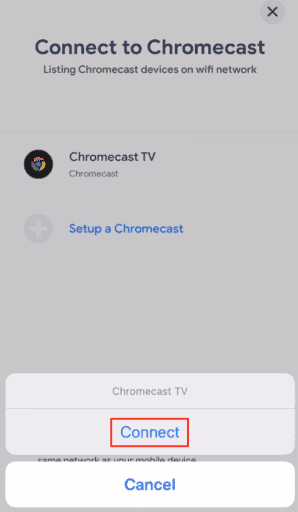 Connect Chromecast Streamer to Safari