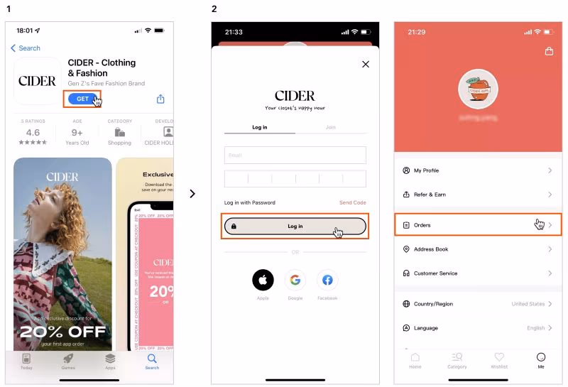 Login to Cider to view Orders