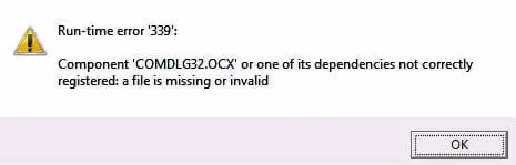 comdlg32.ocx missing error