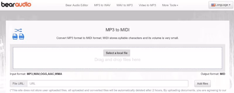 BearAudioTool MP to Midi