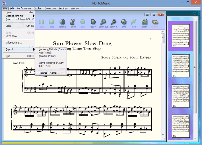Convert PDF to Midi with PDFtoMusic
