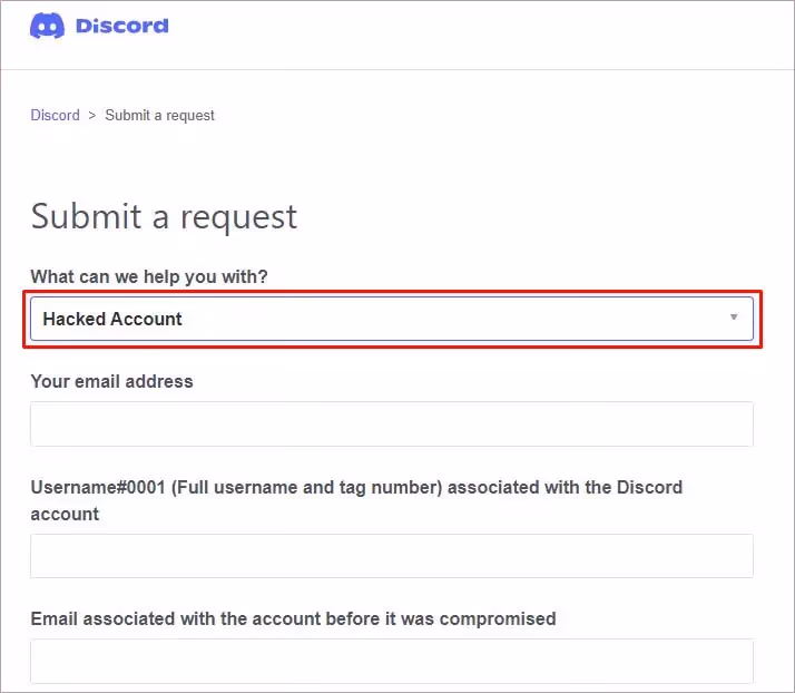 Contact Discord Support