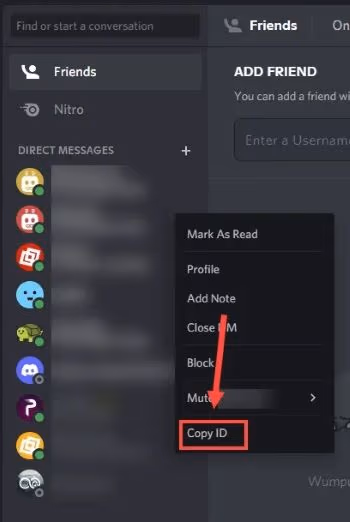 Copy ID of Discord Friend