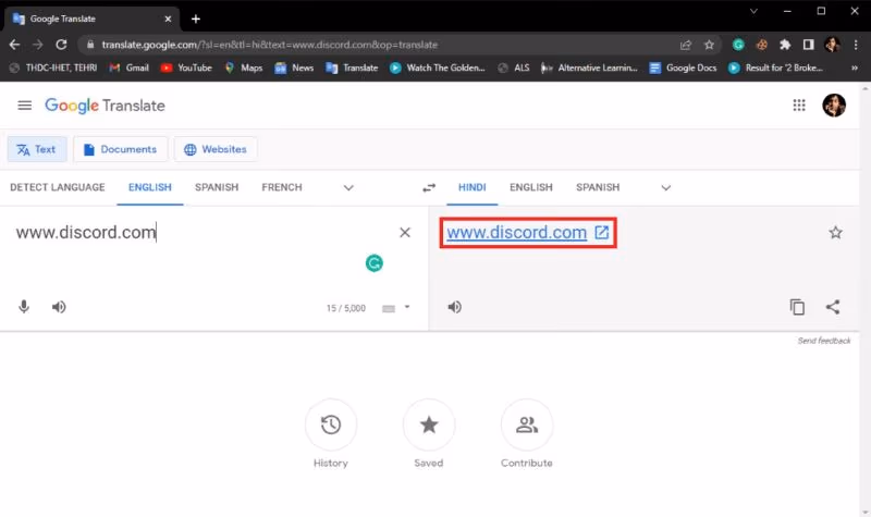 translate www.discord.com in Google Translate