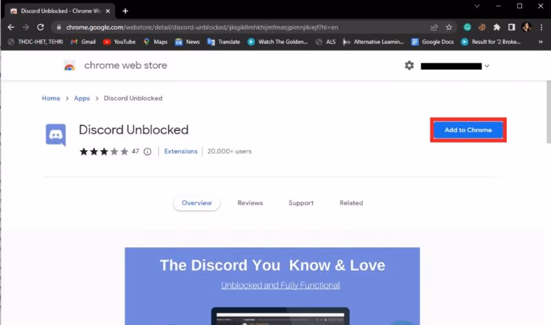 Add Discord Unblocked Extension to Chrome
