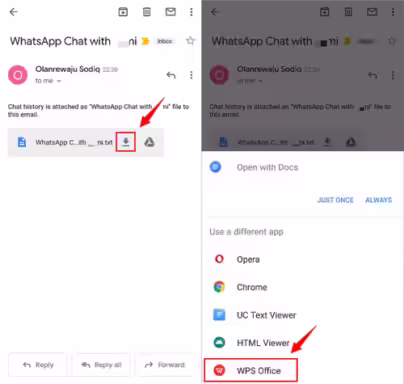 Export Whatsapp Chat To Pdf Using Wps Office