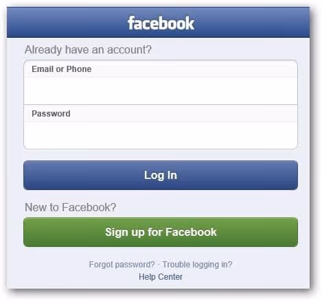 Facebook Touch login