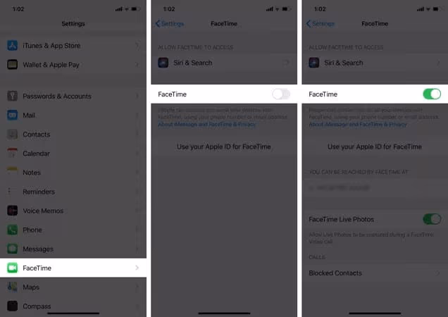 Restart FaceTime app to fix FaceTime Waiting for Activation