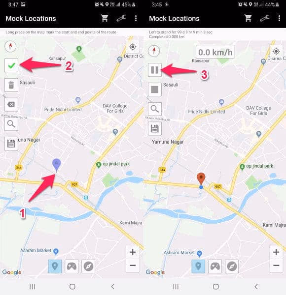 Getting a Fake Location on WhatsApp over the Android system