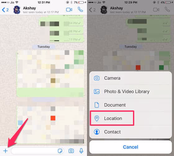 getting a Fake Location on WhatsApp on iOS