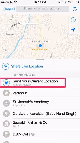 getting a Fake Location on WhatsApp on iOS