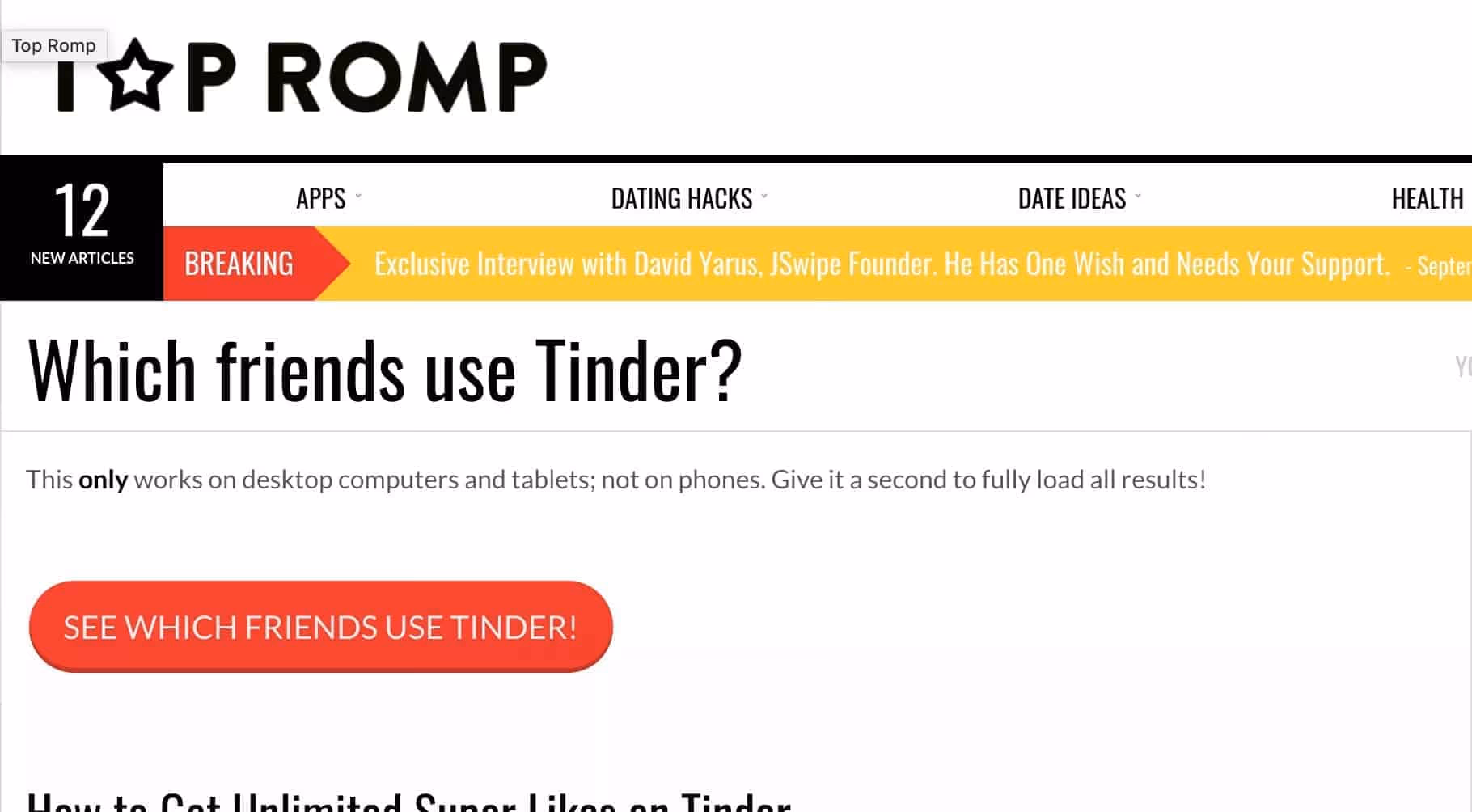 find someone on Tinder through TopRomp