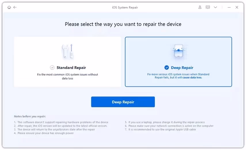 Tenorshare ReiBoot - Deep Repair