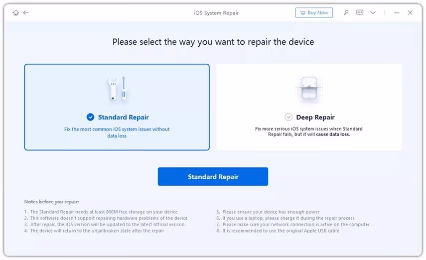 Tenorshare ReiBoot - Standard Repair