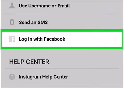 Using Facebook for  Instagram Password Reset