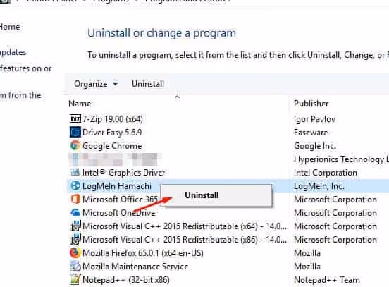 Install LogMeIn Hamachi Again