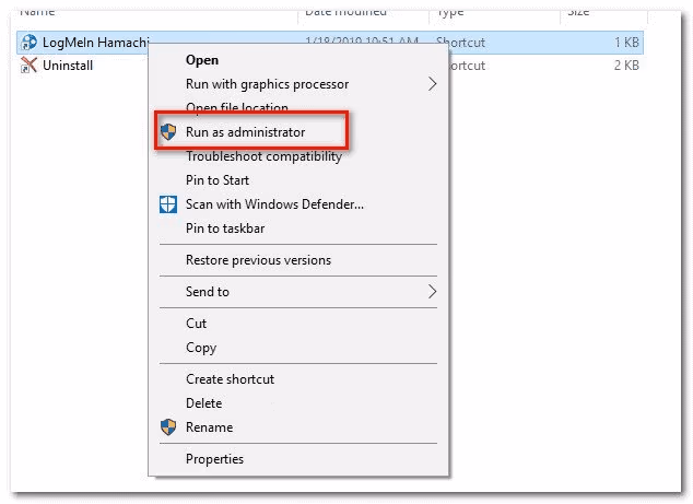 Run Hamachi as Administrator