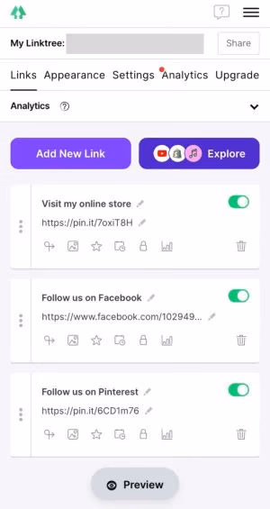 Register an Account on Linktree