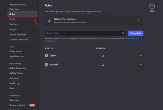 Accessing Role Settings In Discord
