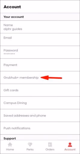 Cancel Grubhub+ Membership to Delete Grubhub Account