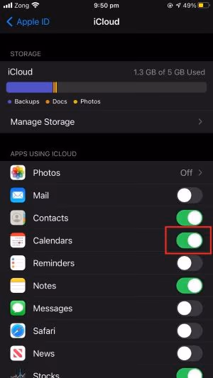 Toogle Off Select Apps