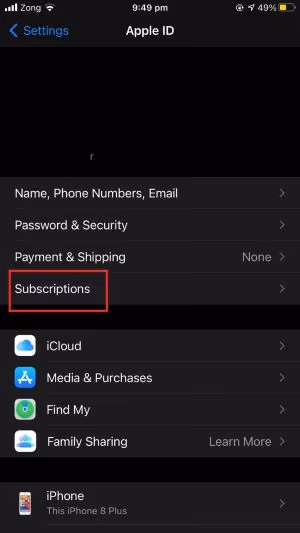 Subscriptions of Your Account