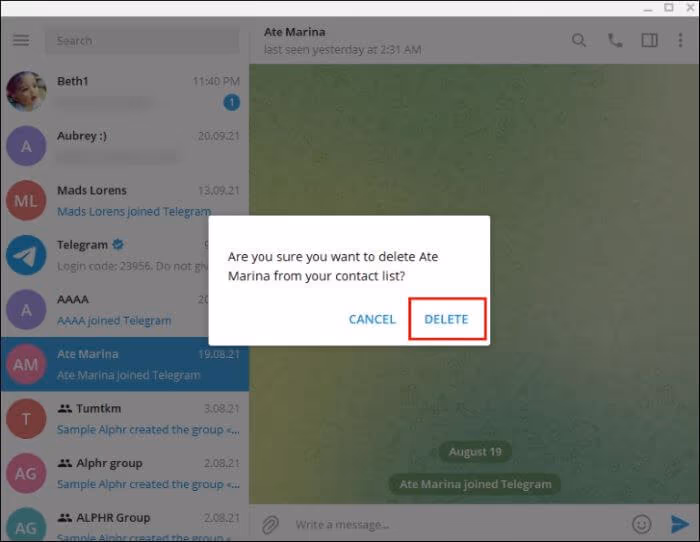 Tap on the Delete again
