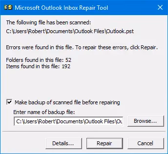 Using The Inbox Repair Tool