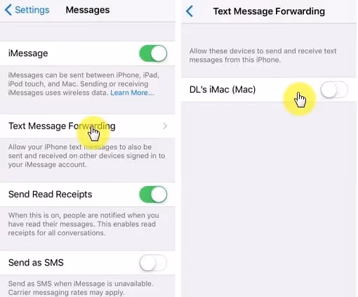 How to Get Text Messages on Mac with messages on iphone