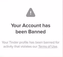 Your Tinder Account has been banned