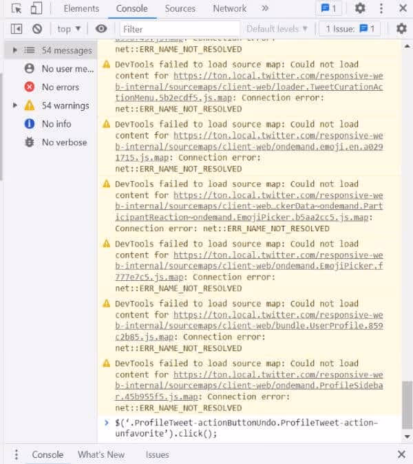 Use Google Chrome Console to Hide Twitter Likes
