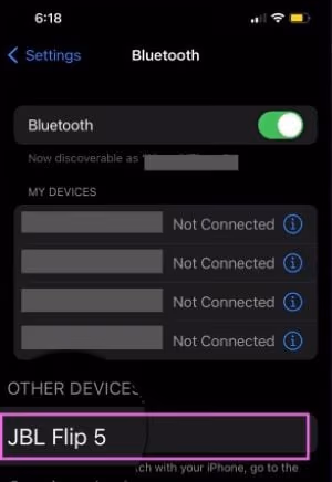 Open "Bluetooth Settings" on Your Android or iPhone