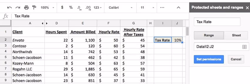 Set Permissions on Google Sheets