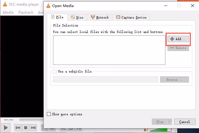 Add audio to video in VLC