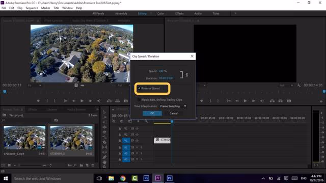 check the "Reverse Speed" option