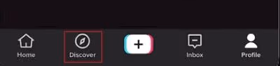 Discover button on TikTok