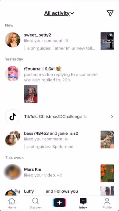 See All notification on Tiktok